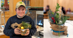 Hunter makes Centerpieces at The Glenholme School